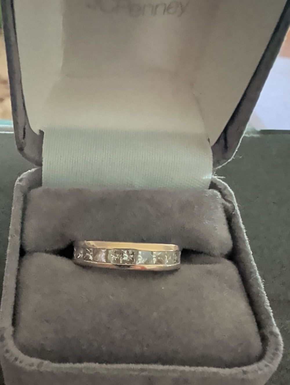 Women's 14k Yellow Gold Princess Cut Diamond Band